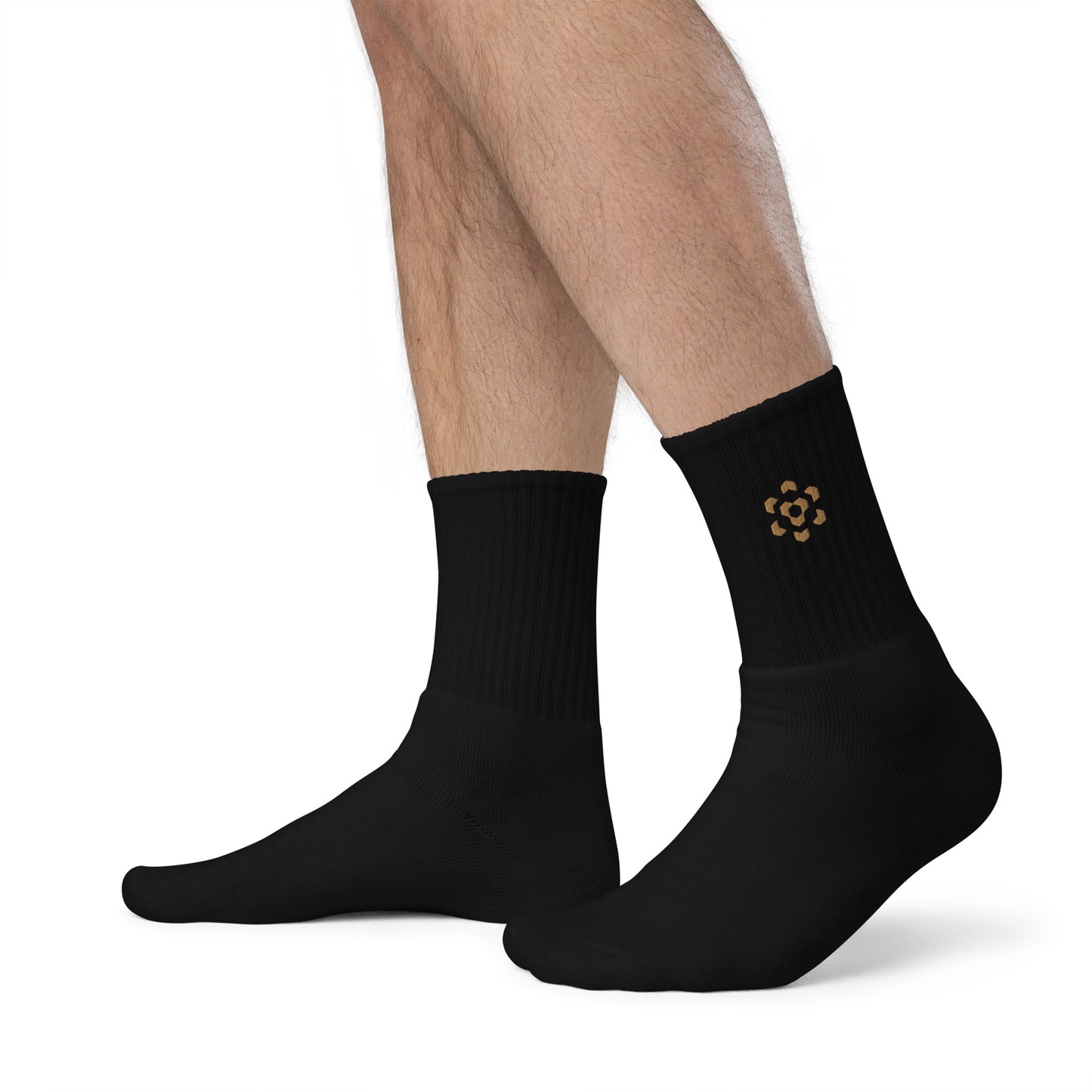 Embroidered Socks - Gold Logo
