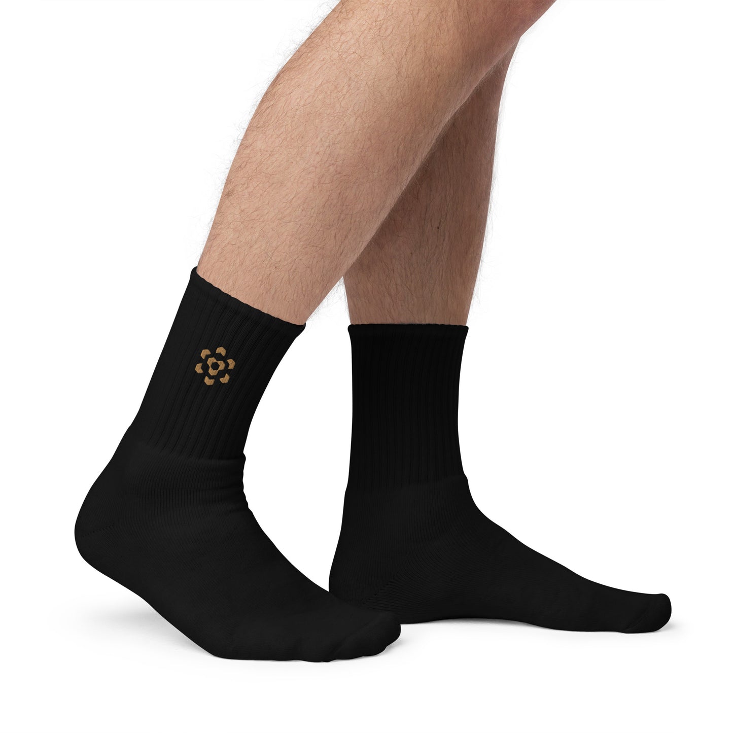 Embroidered Socks - Gold Logo