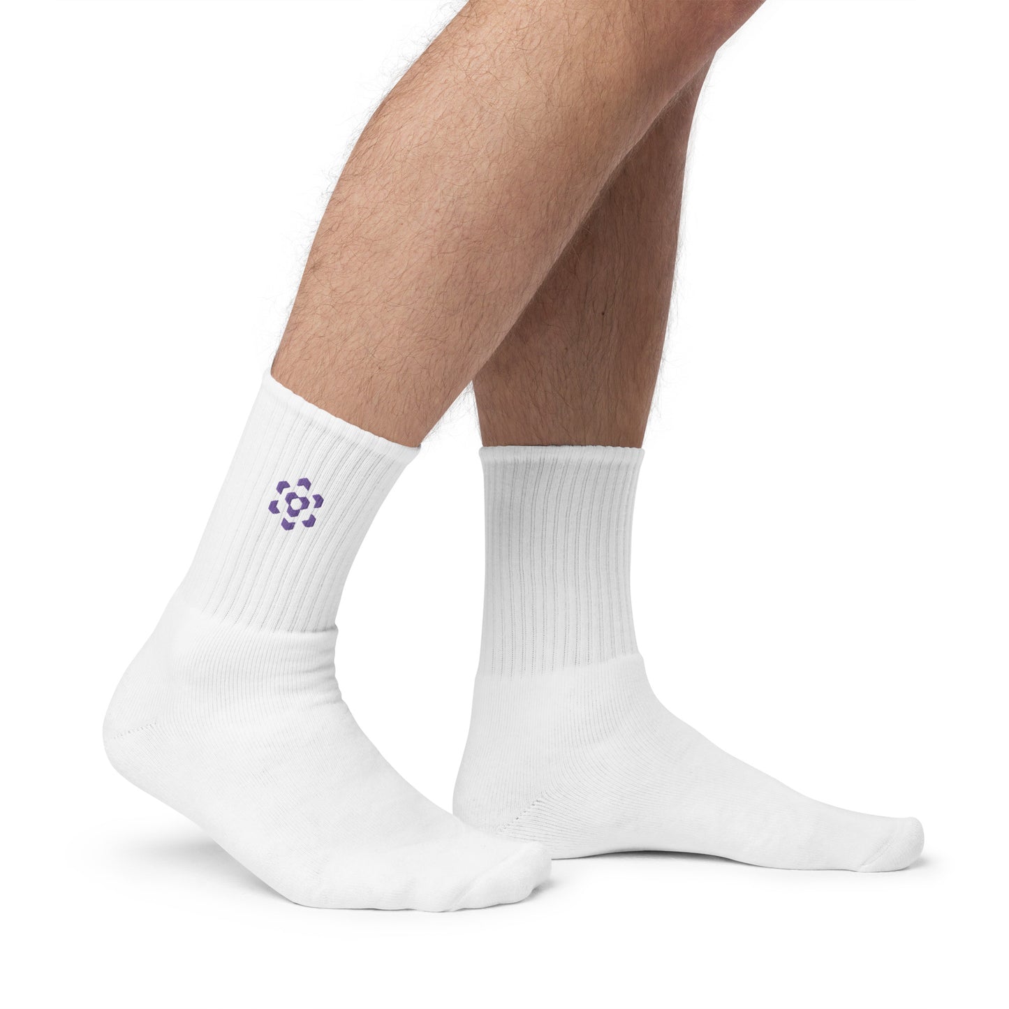 Embroidered Socks - Purple Logo